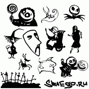 Skeletons.Кисти для Фотошопа скачать.